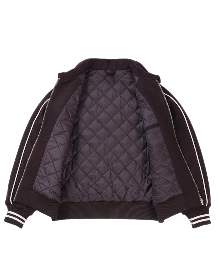 Close-up of Palace x Betty Boop Xo Xo Walk My Way Brown Varsity Jacket