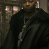 Close-up of Power Book III Raising Kanan Malcolm M. Mays Black Shearling Leather Jacket