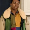 Close-up of Power Book III Raising Kanan S03 Kanan Stark Shearling Jacket
