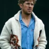 Close-up of Project Hail Mary 2026 Ryan Gosling Ryland Grace Cream Fox Cardigan Jacket