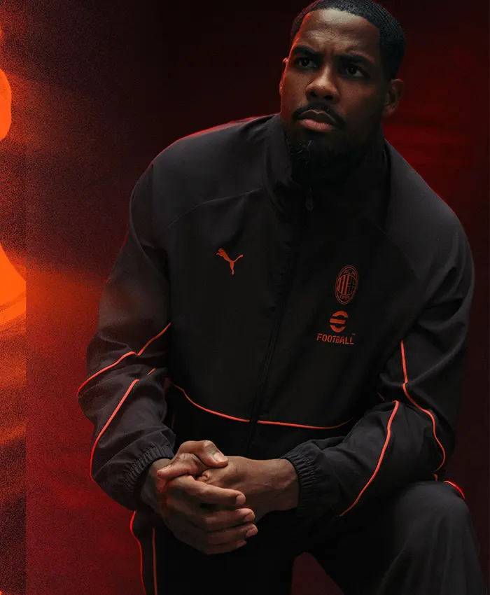 Close-up of Puma AC Milan 26-27 Pumatech-X Grey Fleece Track Jacket