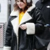 Close-up of Selena Gomez Only Murders In The Building S04 Shearling Leather Jacket
