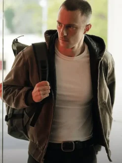 Close-up of TV Series Lucky S01 Drew Starkey Brown Cotton Hooded Jacket