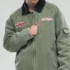 Close-up of Teenage Mutant Ninja Turtles Green Jacket x Neptun Green Cotton Turtles Jacket