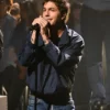 Close-up of The Tonight Show Starring Jimmy Fallon Tucker Pillsbury Blue Jacket