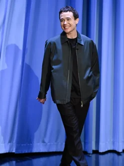 Close-up of Tonight Show Starring Jimmy Fallon Elliot Page Black Cotton Jacket