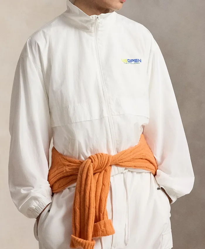 Close-up of US Open Tennis Championships Polo Ralph Lauren 2026 White Windbreaker Jacket