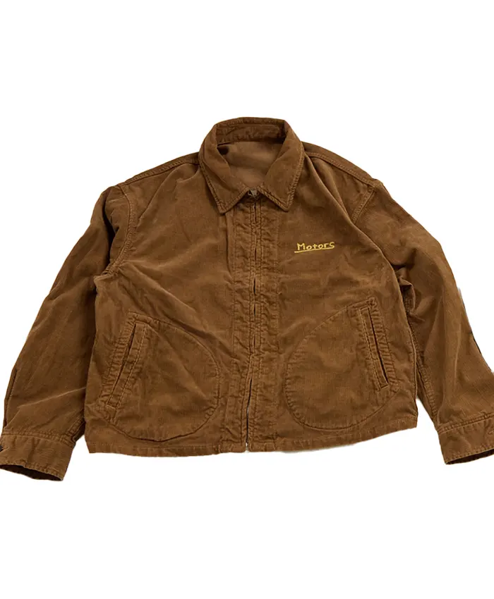Close-up of Visvim Motors Club Somer Swing Top 2026 Brown Corduroy Workwear Jacket