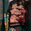 Close-up of Willy Adames SF Giants DREAMERS ONLY Golden Gate Bridge Black Leather Biker Jacket