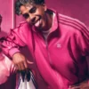 Close view of Adidas Lamine Yamal 2026 Fleece Pink Track Jacket