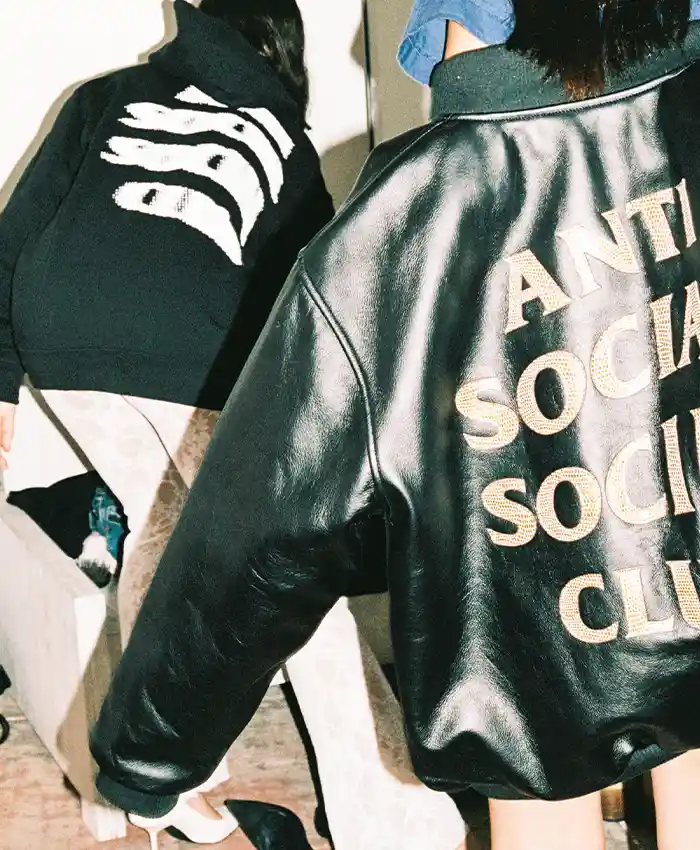 Close view of Anti Social Social Club Fall-Winter 2026 Capsule 2 Black Leather Jacket