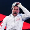 Close view of CM Punk Smack Down Best In The World White Satin Bomber Jacket