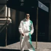 Close view of DJ Snake Algerian-Themed New York City White And Green Polyester Tracksuit