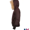 Close view of Deals On Hollister Women’s Peyton Brown Twill Hooded Fur Jacket