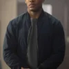 Close view of John Stewart TV-Series Lanterns 2026 Aaron Pierre Black Bomber Jacket