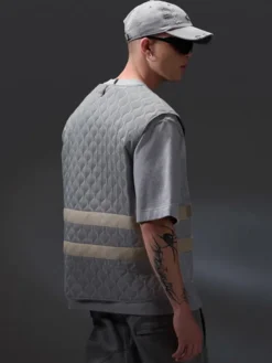 Close view of Men And Women Oakley Grey Strato Parachute Quilted Vest