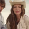 Close view of Movie Days of Thunder Summer 2028 Anne Hathaway Beige Cotton Workwear Jacket