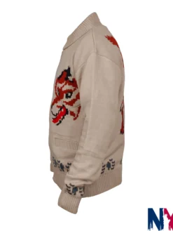 Close view of Movie Project Hail Mary 2026 Ryan Gosling Ryland Grace Cream Fox Cardigan