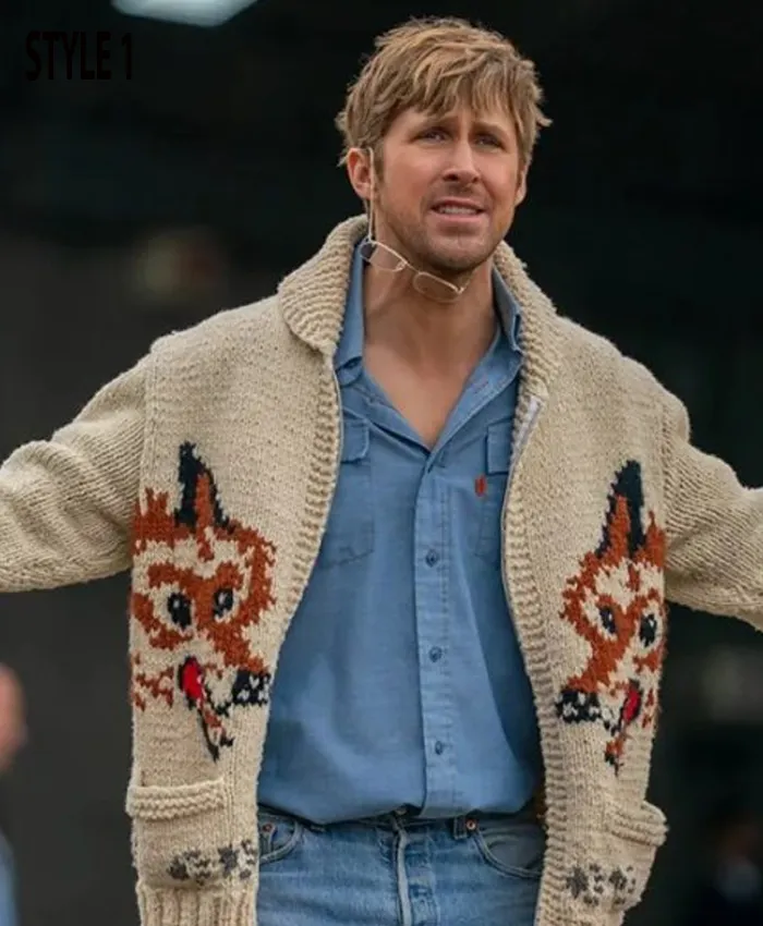 Close-view of Ryland Grace Project Hail Mary 2026 Ryan Gosling Cream Fox Cardigan Jacket
