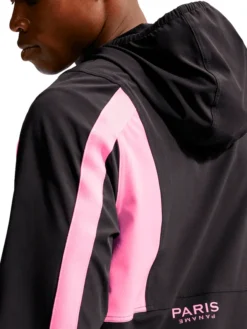 Close view of Soccer Club Paris Saint-Germain Nike Energy Black Fleece Track Jacket