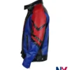 Close view of Spider-Man Cosplay Halloween Black Red Blue Biker Cafe Racer Leather Jacket