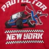 Close view of Spider Man Peter Parker Protector Of New York Cotton Racing Jacket