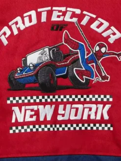 Close view of Spider Man Peter Parker Protector Of New York Cotton Racing Jacket
