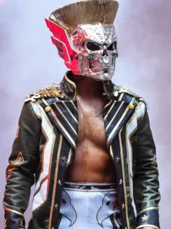 Cody Rhodes SummerSlam 2026 Minnesota Black and Gold Leather Trench Coat front view
