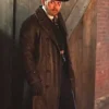 Cole Hauser Series Yellowstone Black Leather Trench Coat side view