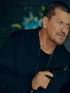 Craig Fairbrass Rise of the Footsoldier Retribution 2026 Black Satin Bomber Jacket front view