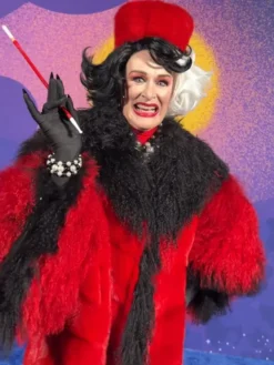 Cruella-Deville-D23-Expo-Red-And-Black-Fur-Coat-front
