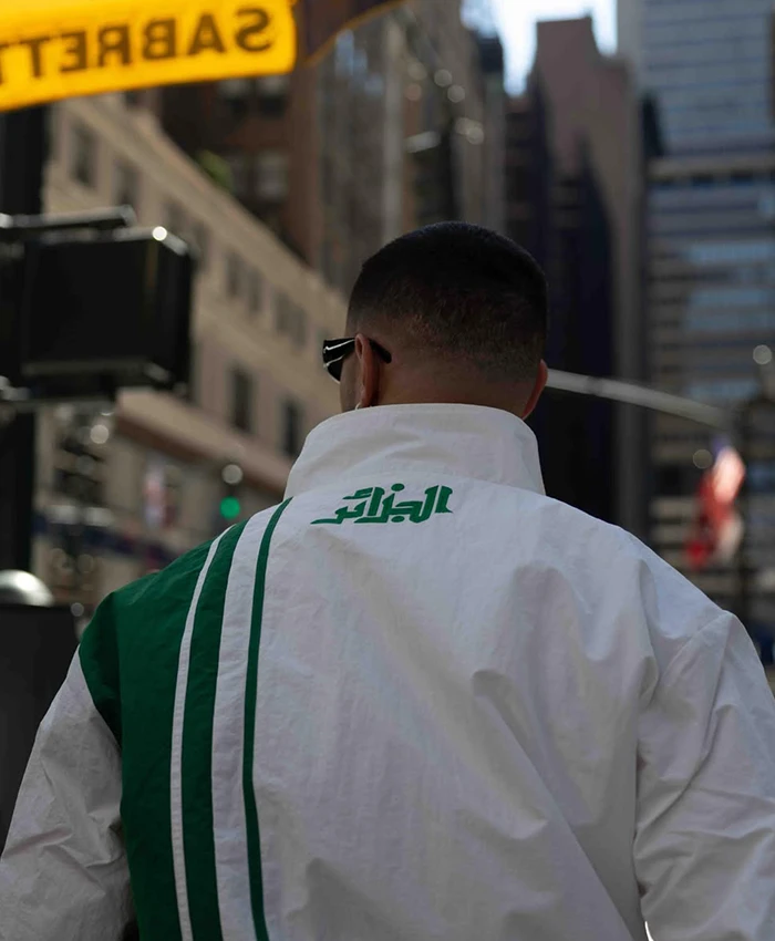 DJ Snake Algerian-Themed New York City White And Green Polyester Tracksuit back view