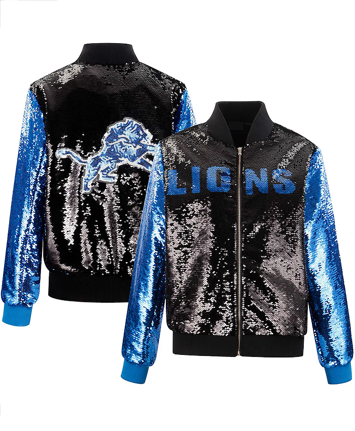 Detroit-Lions-Sequin-Bomber-Varsity-Jacket