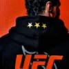 Drake's OVO x UFC 2026 Capsule Black Fleece Hooded Jacket back view