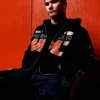 Drake's OVO x UFC 2026 Capsule Fleece Black Hooded Jacket front view