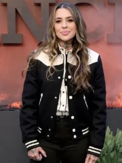 Dutton Ranch New York 2026 Premiere Morgan Wade Black Varsity Jacket view