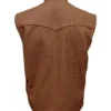 Dutton Ranch Series Yellowstone S03 Brown Wool Vest back view