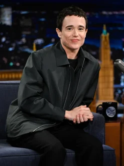 Elliot Page The Tonight Show Starring Jimmy Fallon Black Cotton Jacket side view