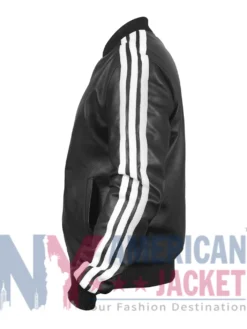 FIFA World Cup 2026 David Beckham Black Leather Bomber Jacket with YKK Zipper Closure