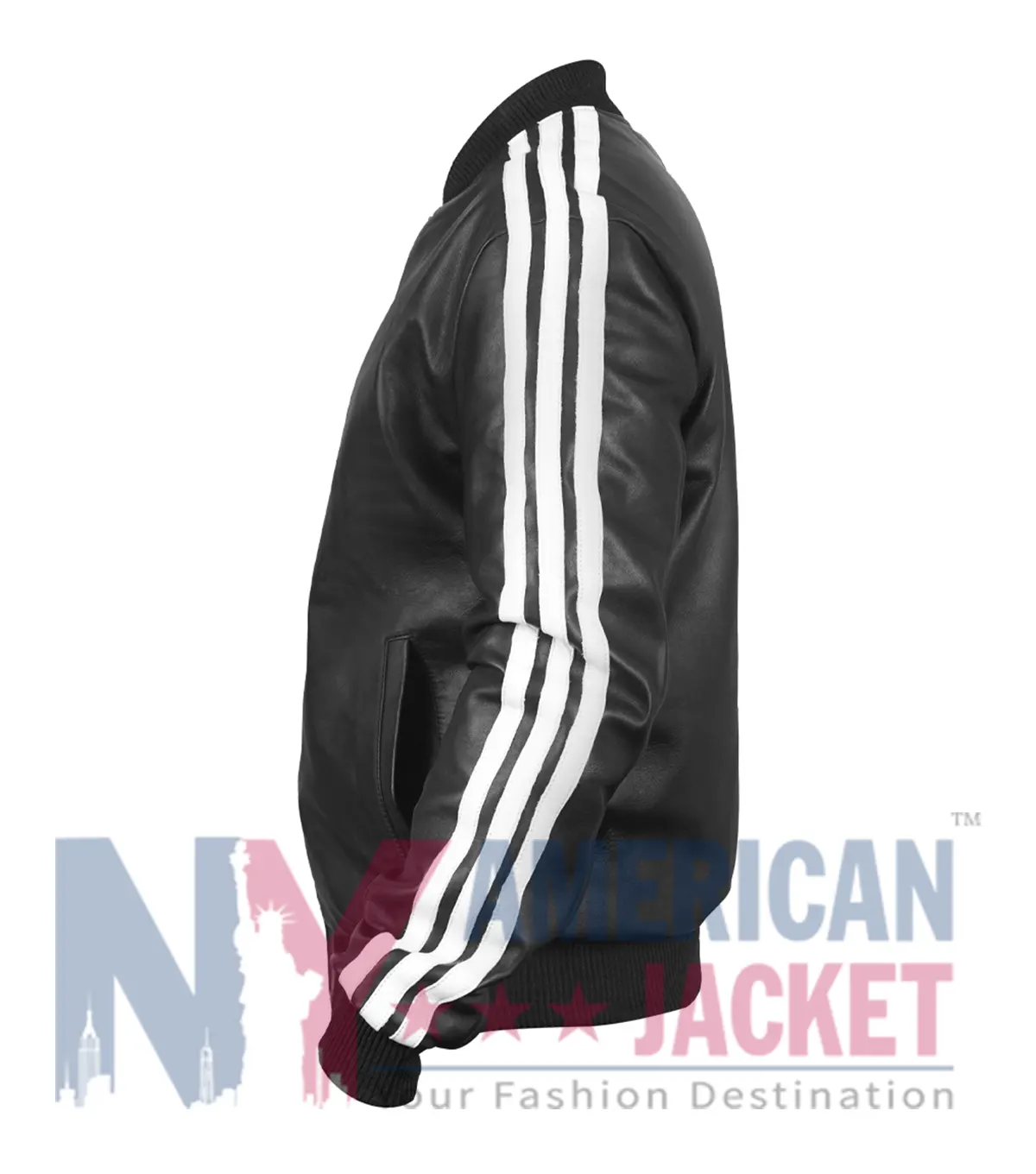 FIFA World Cup 2026 David Beckham Black Leather Bomber Jacket with YKK Zipper Closure