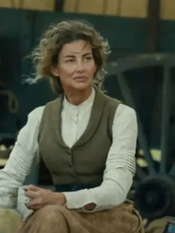 Faith Hill TV-Series Yellowstone Origin 1883 Margaret Dutton Wool Brown Vest