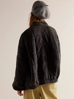 Free People Dolman Quilted Knit Jacket Back
