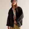 Free People Dolman Quilted Knit Jacket Black