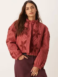 Free People Patchwork Quilted Jacket