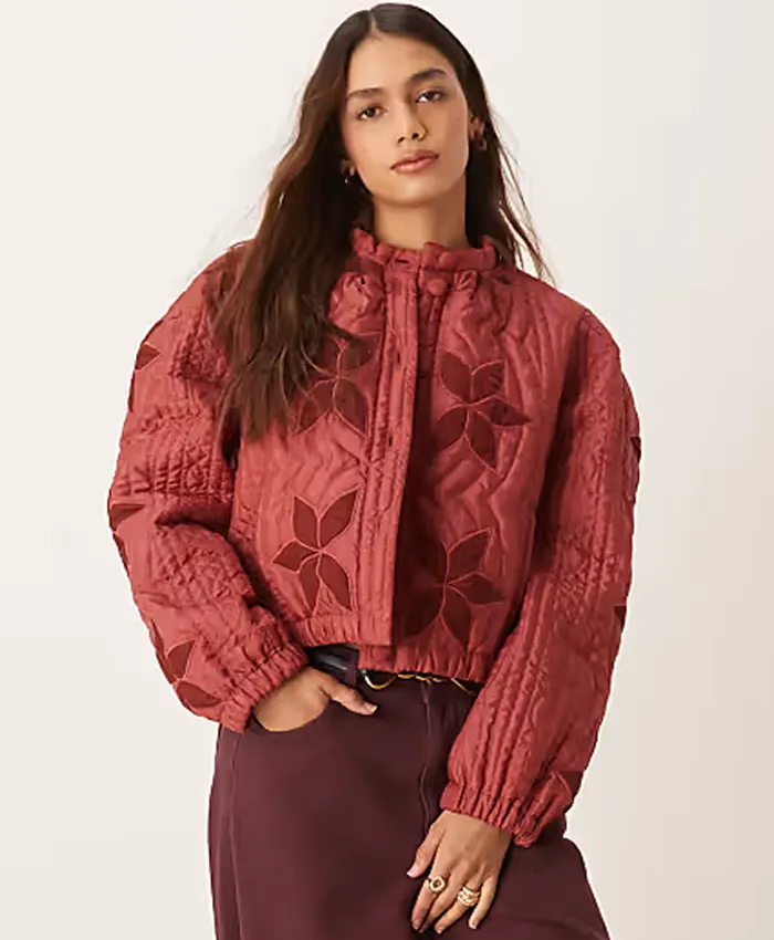 Free People Patchwork Quilted Jacket