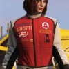 Game Grand Theft Auto V Ashley Butler Red Cotton Racing Jacket front view
