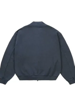 Get Now Palace Pigment College Fleece Navy Blue Bomber Jacket back view