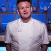 Gordon Ramsay Hell's Kitchen White Cotton Chef Coat Jacket front view