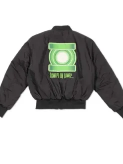 Grab TV-Series Lanterns 2026 Oath Black Satin Bomber Jacket back view