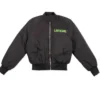 Grab TV-Series Lanterns 2026 Oath Black Satin Bomber Jacket front view